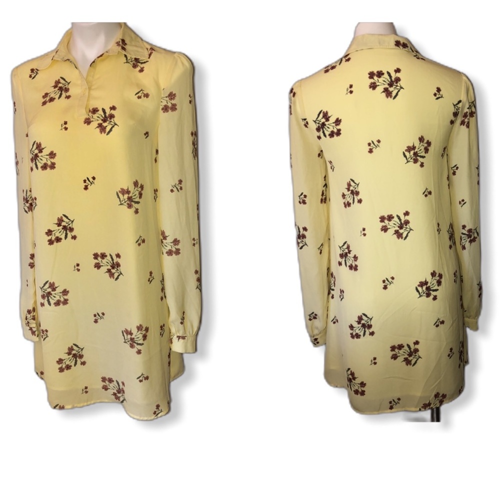 Fashion Union Yellow Floral Shirt Dress-Sz 4